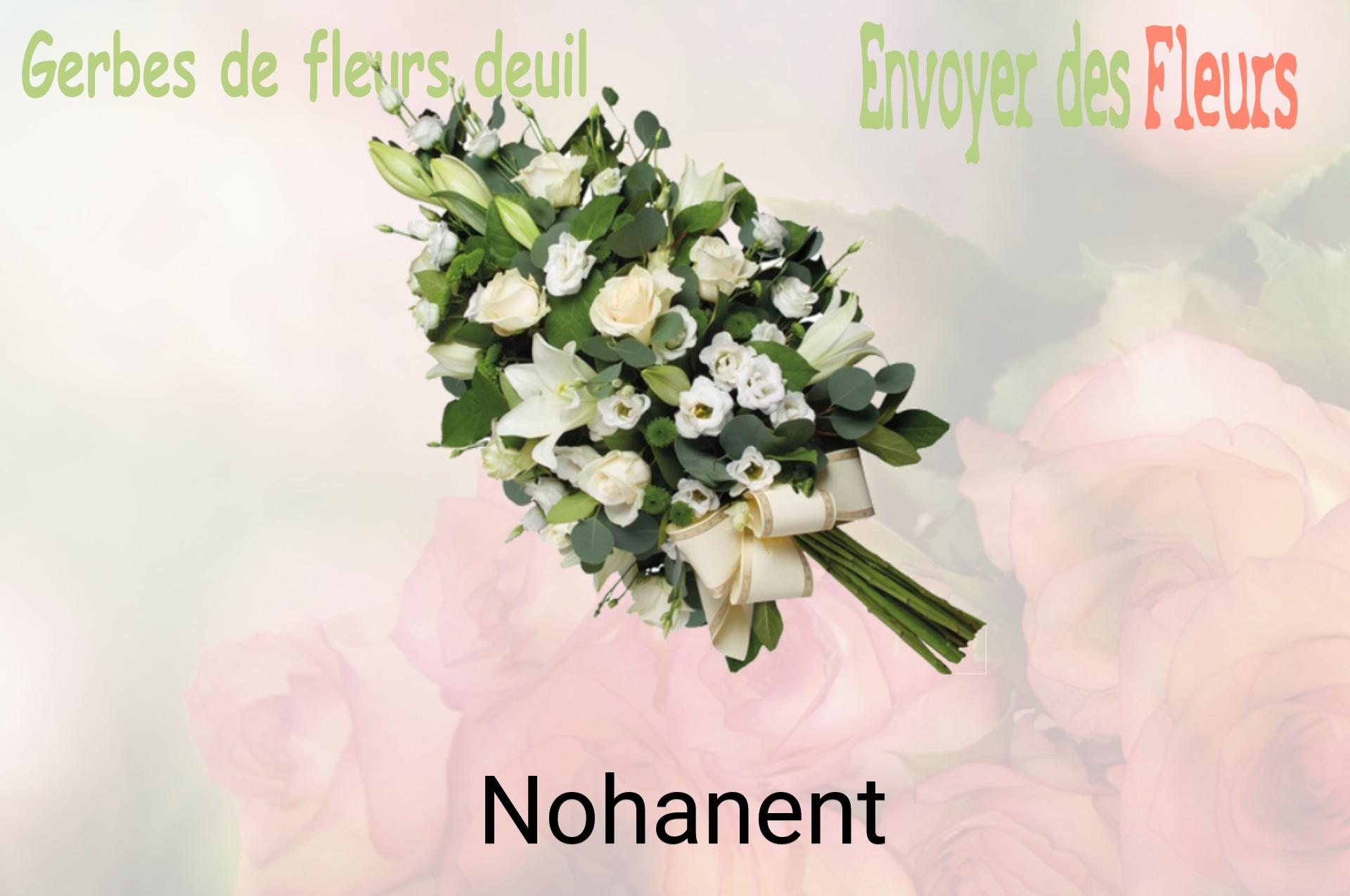 Gerbe de fleurs de deuil livrée à Nohanent